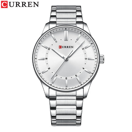 Men's Watches, Stainless Steel Analog Watch for Men Male Waterproof Wristwatch Quartz wrist-watches-A