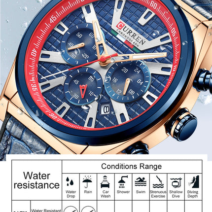 Men's Watches Waterproof Watch for Men Fashion Quartz Calendar With Silica Strap Wristwatches