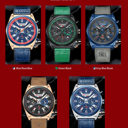 Men's Watches Waterproof Watch for Men Fashion Quartz Calendar With Silica Strap Wristwatches