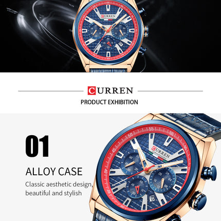 Men's Watches Waterproof Watch for Men Fashion Quartz Calendar With Silica Strap Wristwatches