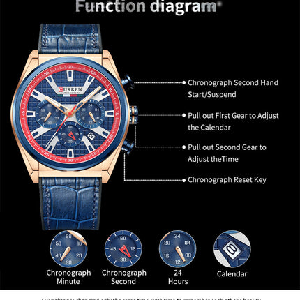 Men's Watches Waterproof Watch for Men Fashion Quartz Calendar With Silica Strap Wristwatches