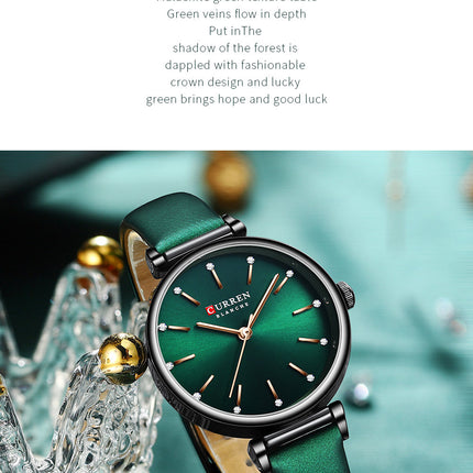 Women's Fashion Watches Quartz Genuine Leather Strap Wristwatch Waterproof  Watch for Women