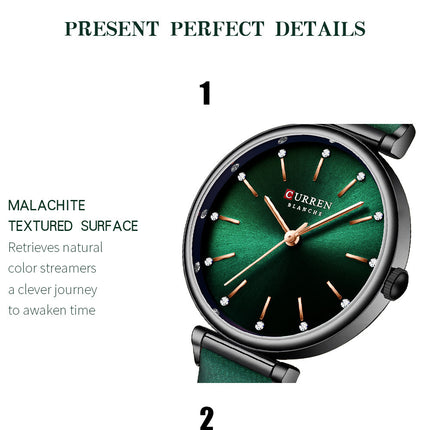 Women's Fashion Watches Quartz Genuine Leather Strap Wristwatch Waterproof  Watch for Women