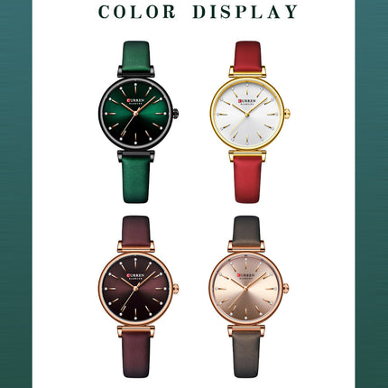 Women's Fashion Watches Quartz Genuine Leather Strap Wristwatch Waterproof  Watch for Women