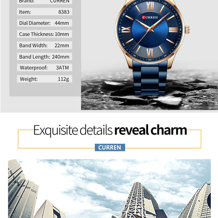 Men's Watches, Stainless Steel Analog Watch for Men Male Waterproof Wristwatch Quartz wristwatches-H