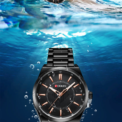 Men's Watches, Stainless Steel strap Watch for Men Male Waterproof Quartz Business wristwatches-V1