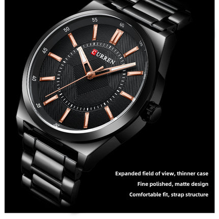 Men's Watches, Stainless Steel strap Watch for Men Male Waterproof Quartz Business wristwatches-V1