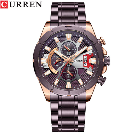 Men's Watches,  Waterproof Quartz Business Calendar wristwatches Stainless Steel Strap Watch for Men