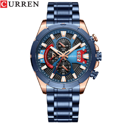 Men's Watches,  Waterproof Quartz Business Calendar wristwatches Stainless Steel Strap Watch for Men