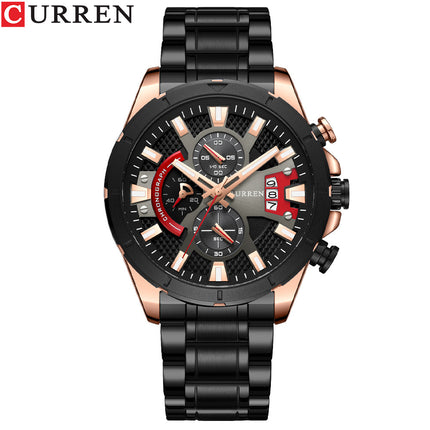 Men's Watches,  Waterproof Quartz Business Calendar wristwatches Stainless Steel Strap Watch for Men