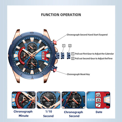 Men's Watches,  Waterproof Quartz Business Calendar wristwatches Stainless Steel Strap Watch for Men