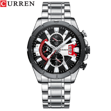 Men's Watches,  Waterproof Quartz Business Calendar wristwatches Stainless Steel Strap Watch for Men