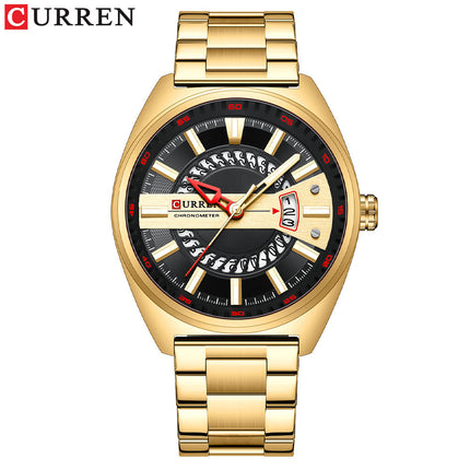 Men's Watches,  Waterproof Calendar Quartz wristwatches Stainless Steel Strap Watch for Men-V2