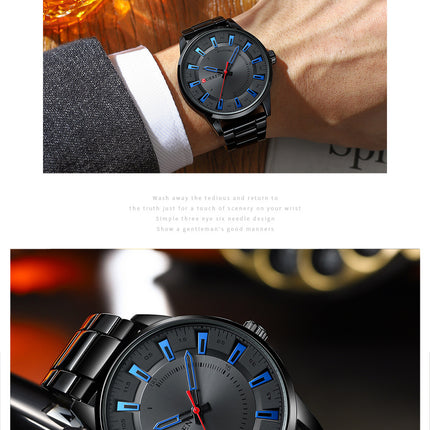 Men's Watches,  Waterproof Quartz wristwatches Stainless Steel Strap Watch for Men