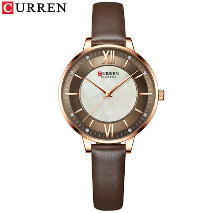 Women's Fashion Watches Quartz Genuine Leather Strap Wristwatch Waterproof  Watch for Women-V5