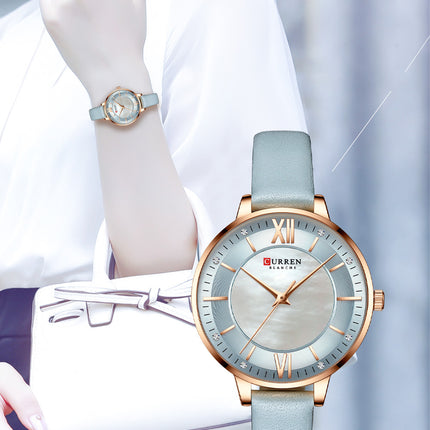 Women's Fashion Watches Quartz Genuine Leather Strap Wristwatch Waterproof  Watch for Women-V5