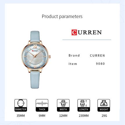 Women's Fashion Watches Quartz Genuine Leather Strap Wristwatch Waterproof  Watch for Women-V5