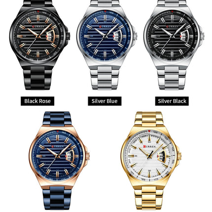 Men's Watches,  Waterproof Calendar Quartz wristwatches Stainless Steel Strap Watch for Men