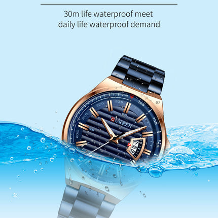 Men's Watches,  Waterproof Calendar Quartz wristwatches Stainless Steel Strap Watch for Men