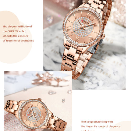 Women's Fashion Watches Stainless Steel Strap Quartz Waterproof  Watch for Women