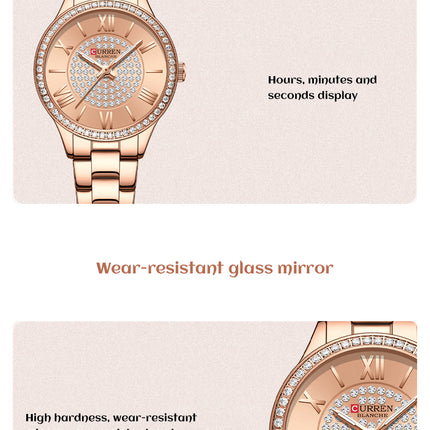 Women's Fashion Watches Stainless Steel Strap Quartz Waterproof  Watch for Women