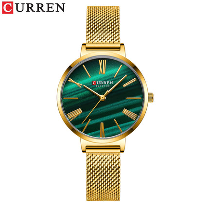 Women's Fashion Watches Stainless Net/Leather Strap Quartz Waterproof  Watch for Women