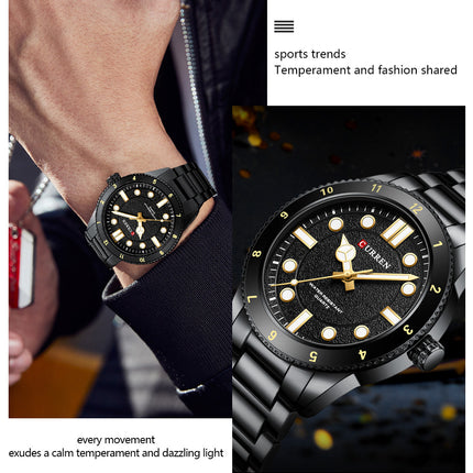 Men's Watches, Stainless Steel Strap Watch for Men Male Waterproof Quartz Business wristwatches