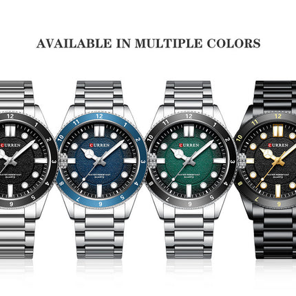 Men's Watches, Stainless Steel Strap Watch for Men Male Waterproof Quartz Business wristwatches