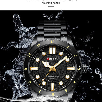 Men's Watches, Stainless Steel Strap Watch for Men Male Waterproof Quartz Business wristwatches