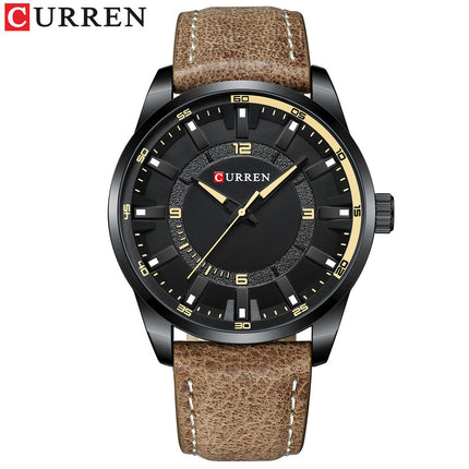 Men's Watches, Leather Strap Watch for Men Male Waterproof Quartz Business wristwatches