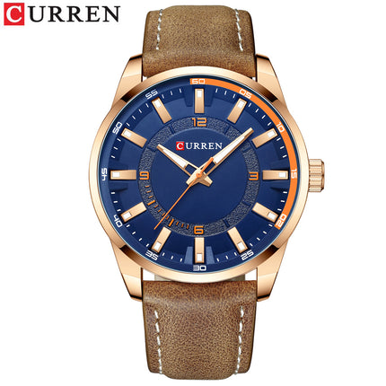 Men's Watches, Leather Strap Watch for Men Male Waterproof Quartz Business wristwatches