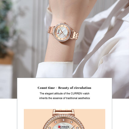 Women's Fashion Watches Stainless Steel Strap Quartz Waterproof Watch for Women-D