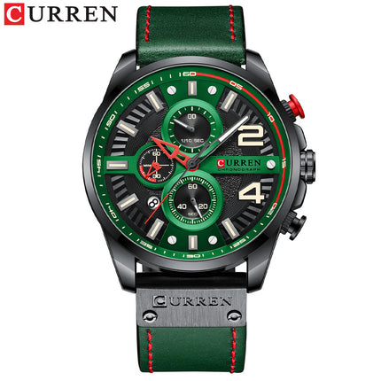 Men's Watches, Leather Strap Watch for Men Male Waterproof Quartz Calendar wristwatches