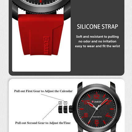 Men's Watches, Silica Gel Strap Watch for Men Male Waterproof Quartz wristwatches