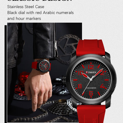 Men's Watches, Silica Gel Strap Watch for Men Male Waterproof Quartz wristwatches