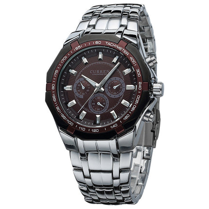 Men's Watches, Stainless Steel Strap Watch for Men Male Waterproof Quartz wristwatches