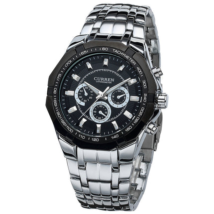 Men's Watches, Stainless Steel Strap Watch for Men Male Waterproof Quartz wristwatches