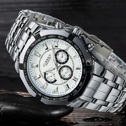 Men's Watches, Stainless Steel Strap Watch for Men Male Waterproof Quartz wristwatches