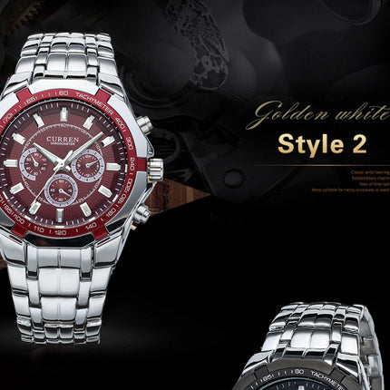 Men's Watches, Stainless Steel Strap Watch for Men Male Waterproof Quartz wristwatches