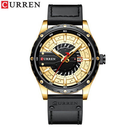 Men's Watches, Leather Strap Watch for Men Male Waterproof Quartz Calendar wristwatches-M5