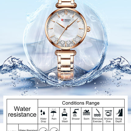 Women's Fashion Watches Stainless Steel Strap Quartz Waterproof  Watch for Women-A7