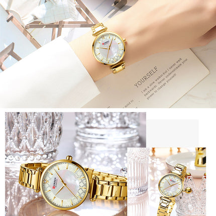 Women's Fashion Watches Stainless Steel Strap Quartz Waterproof  Watch for Women-A7