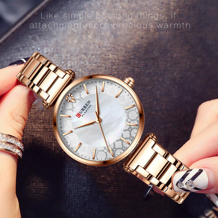 Women's Fashion Watches Stainless Steel Strap Quartz Waterproof  Watch for Women-A7