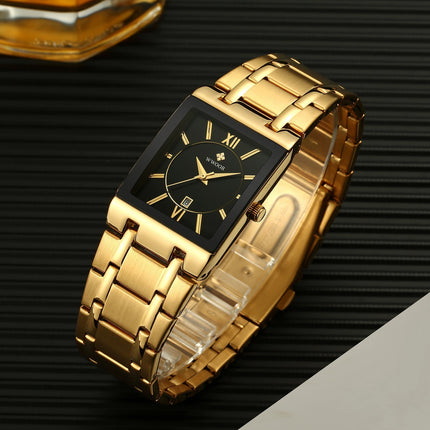 Men's Watches, Stainless Steel Strap Watch for Men Male Waterproof Quartz Calendar wristwatches-B1