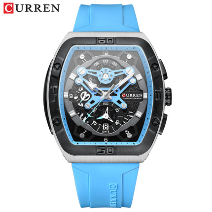 Men's Watches, Silicone Strap Watch for Men Male Waterproof Quartz Calendar wristwatches