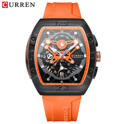 Men's Watches, Silicone Strap Watch for Men Male Waterproof Quartz Calendar wristwatches