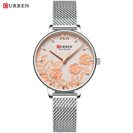 Women's Fashion Watches Stainless Steel Strap Quartz Waterproof  Watch for Women-E2