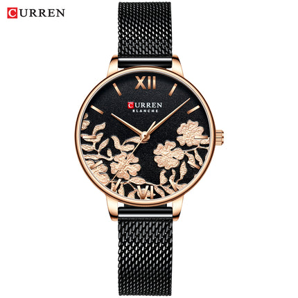 Women's Fashion Watches Stainless Steel Strap Quartz Waterproof  Watch for Women-E2