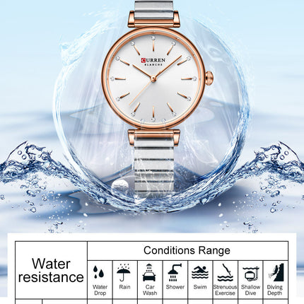 Women's Fashion Watches Stainless Steel Strap Quartz Waterproof  Watch for Women-E3