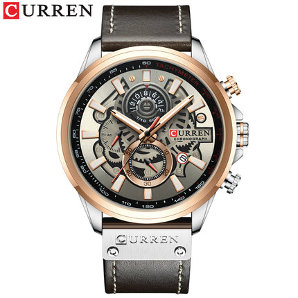 Men's Watches, Leather Strap wristwatches Waterproof  Quartz Business Watch for Men